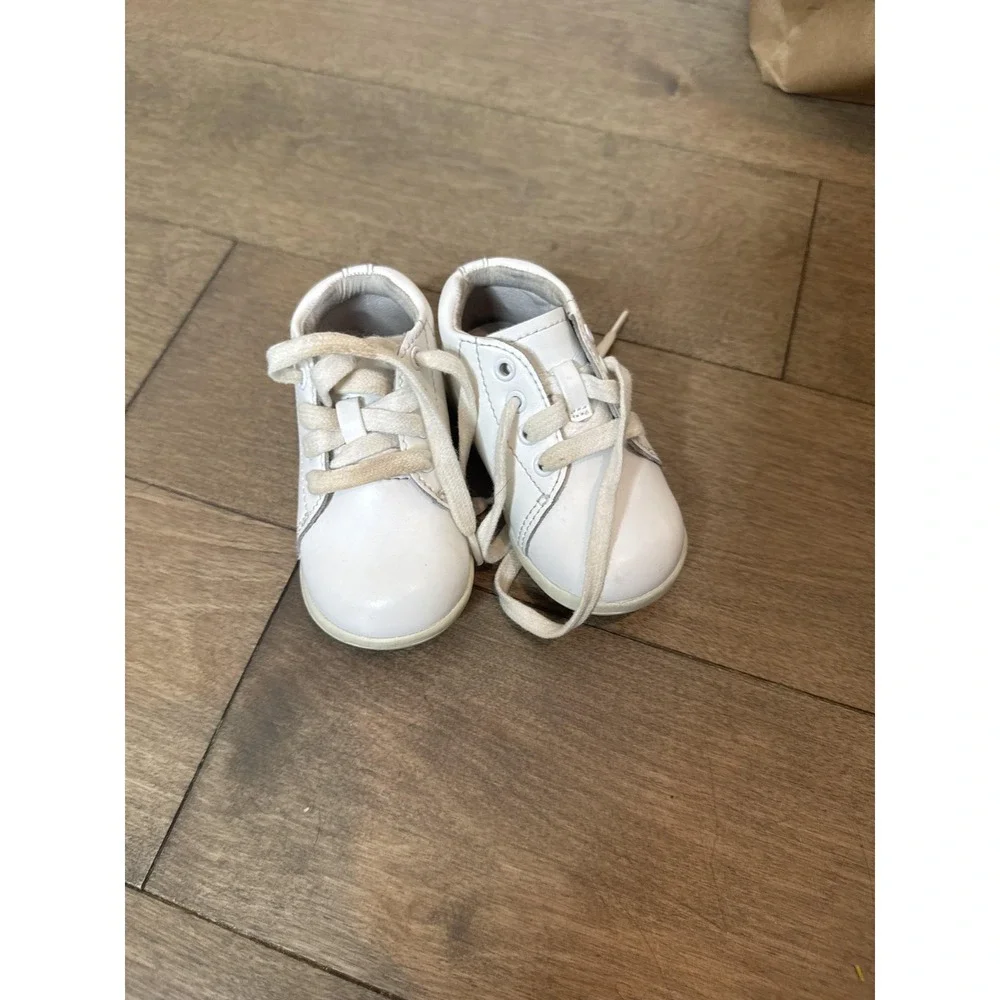 Stride Rite SRT Elliot Shoes Toddler Boys Size 4.5 White Leather Walking Lace Up